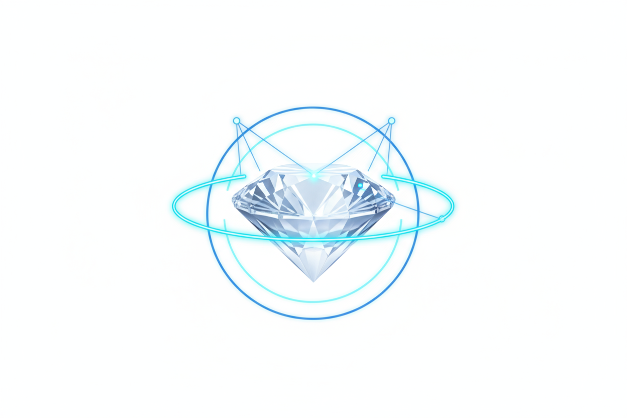 3D-Scannen von einem Edelstein. Bitte ein Icon für das Produkt