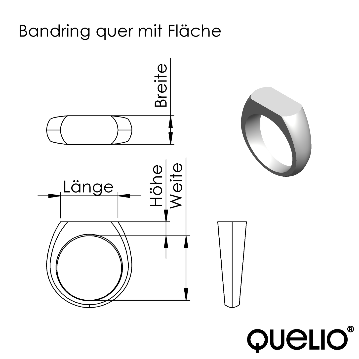 Bandring quer mit Fläche