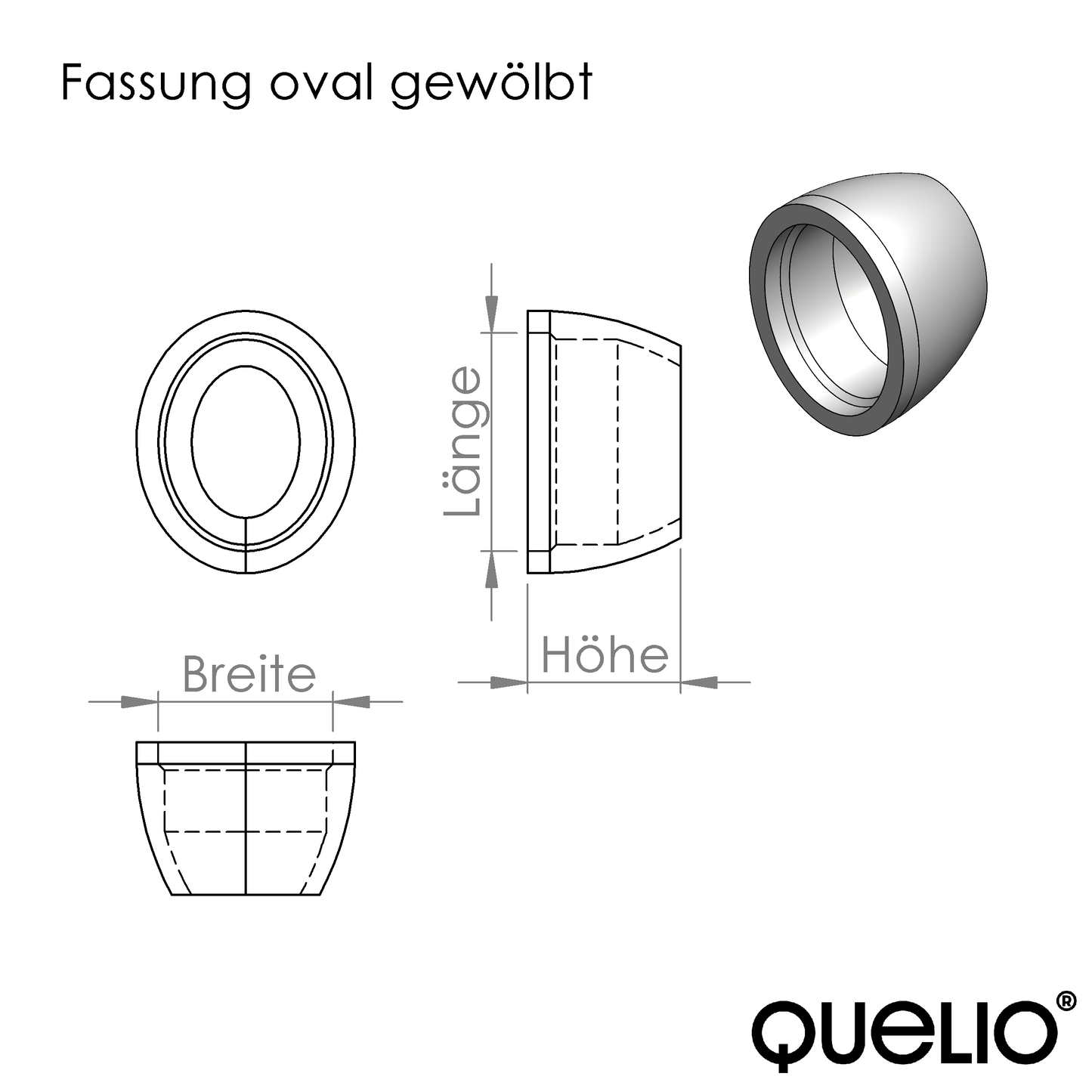 Fassung oval gewölbt
