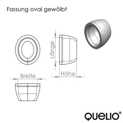 Fassung oval gewölbt