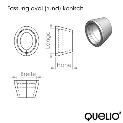 Fassung oval konisch