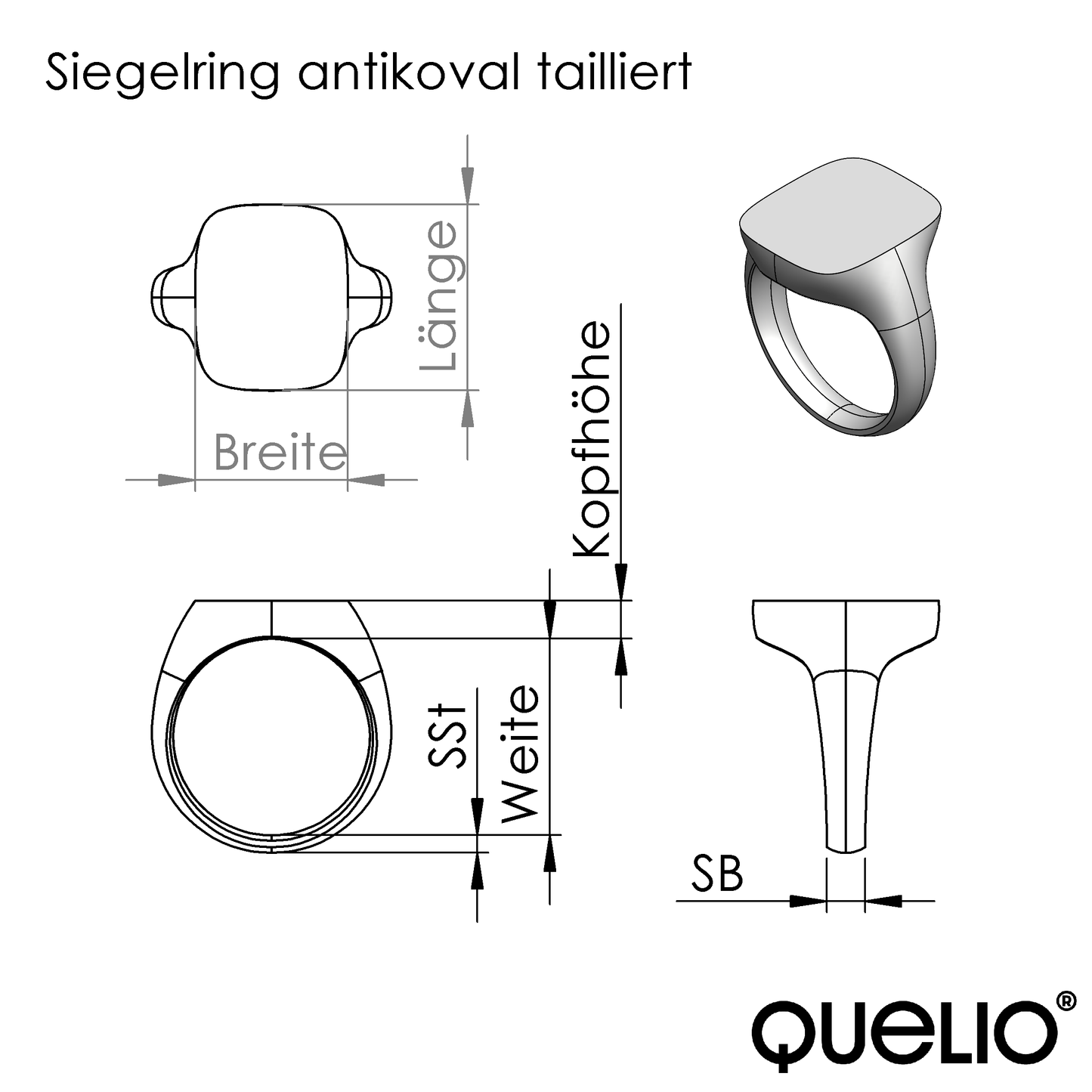 Siegelring antikoval tailliert
