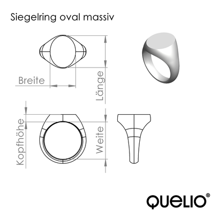 Siegelring oval massiv