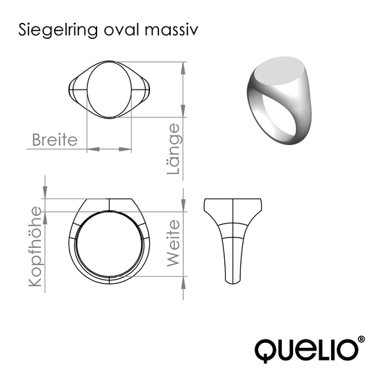 Siegelring oval massiv