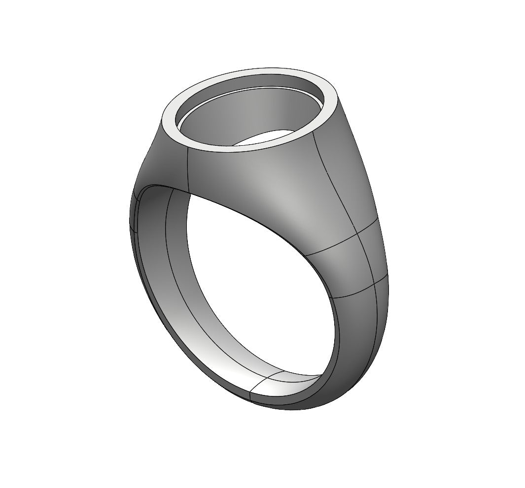 Siegelring oval konkav