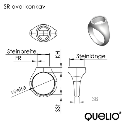 Siegelring oval konkav